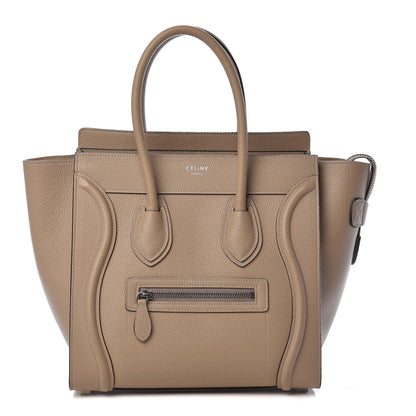 Celine Drummed Calfskin Micro Luggage Dune 1 of 13