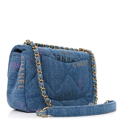 Chanel Denim Quilted Mini Denim Mood Rectangular Flap Blue Multicolor 3 of 11