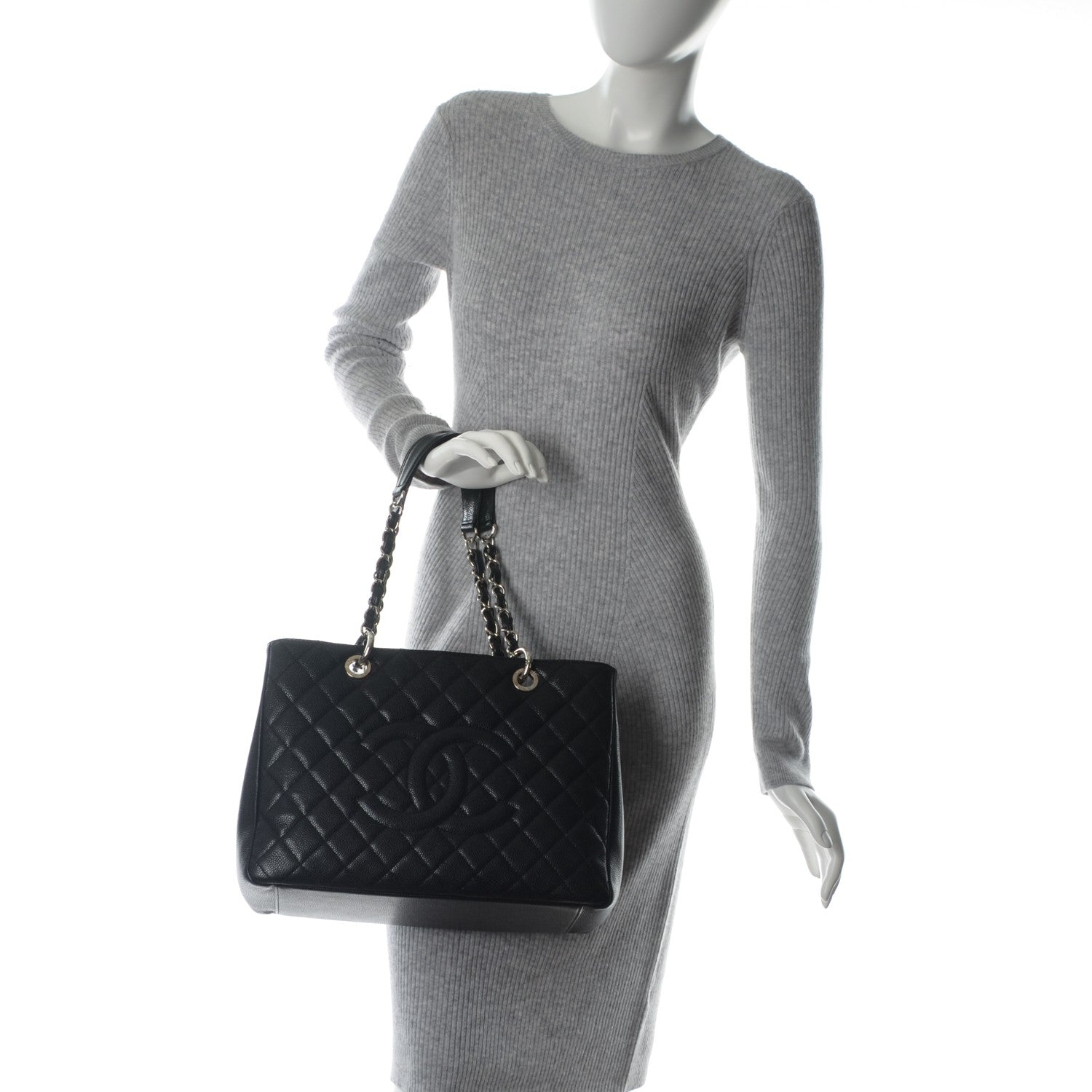 Chanel Caviar Quilted Grand Shopping Tote GST Black 2 of 7