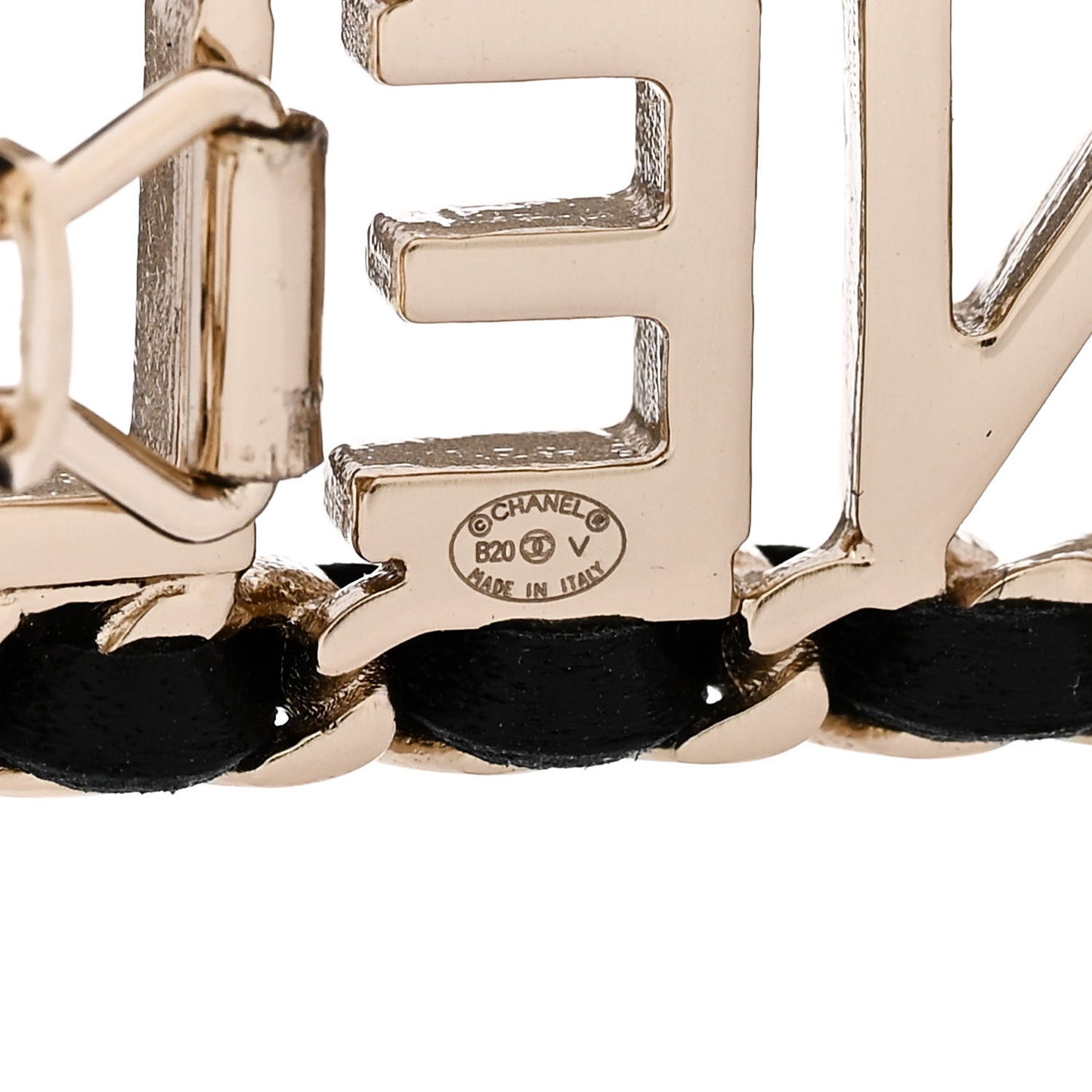Metal Lambskin Vintage Allure Logo Hair Clip Black Gold
