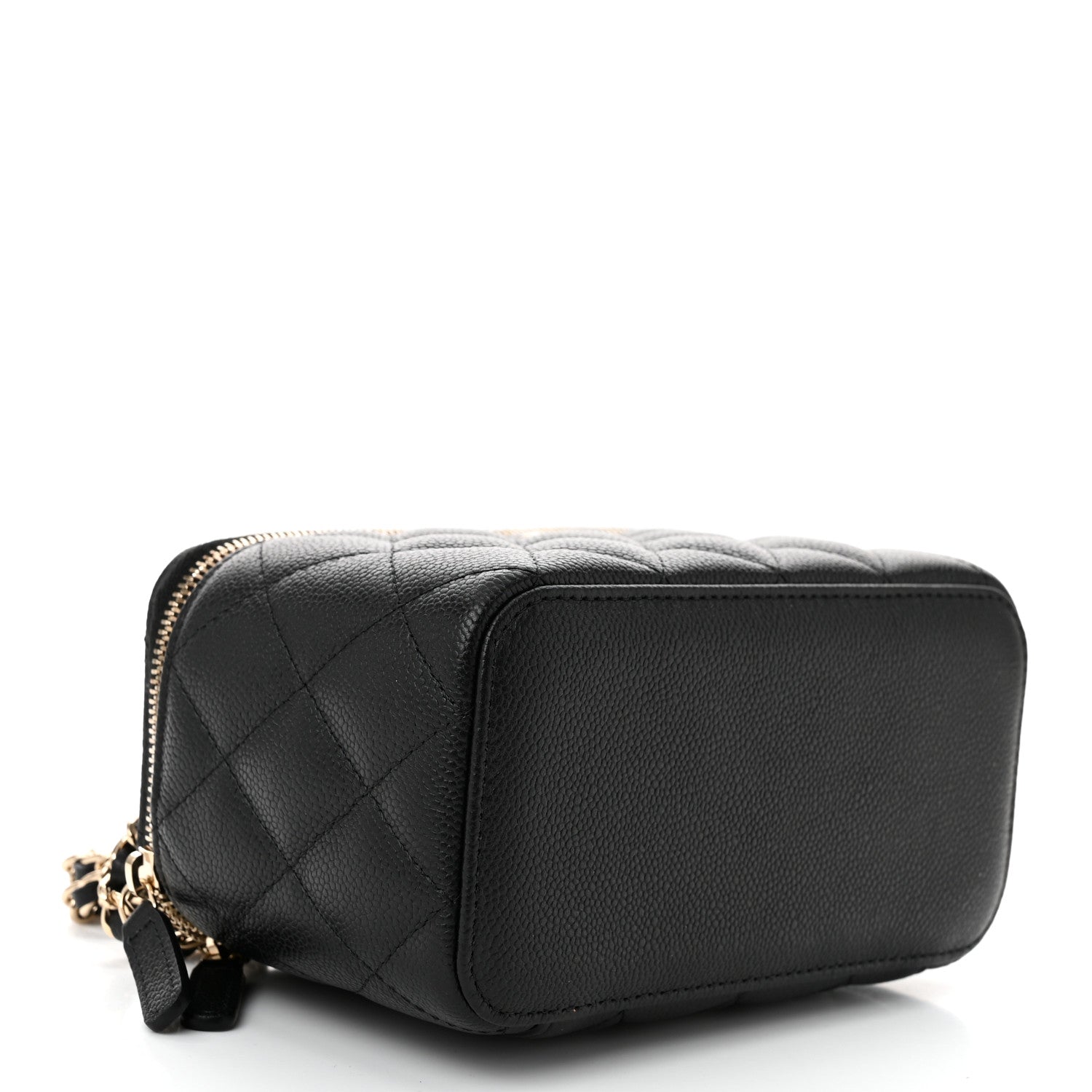 Chanel Caviar Quilted Small Tiny CC Vanity Case With Chain Black 4 of 11