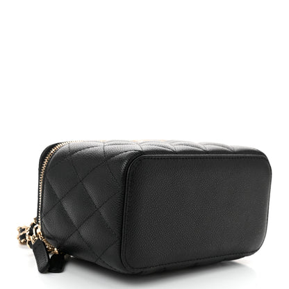 Chanel Caviar Quilted Small Tiny CC Vanity Case With Chain Black 4 of 11