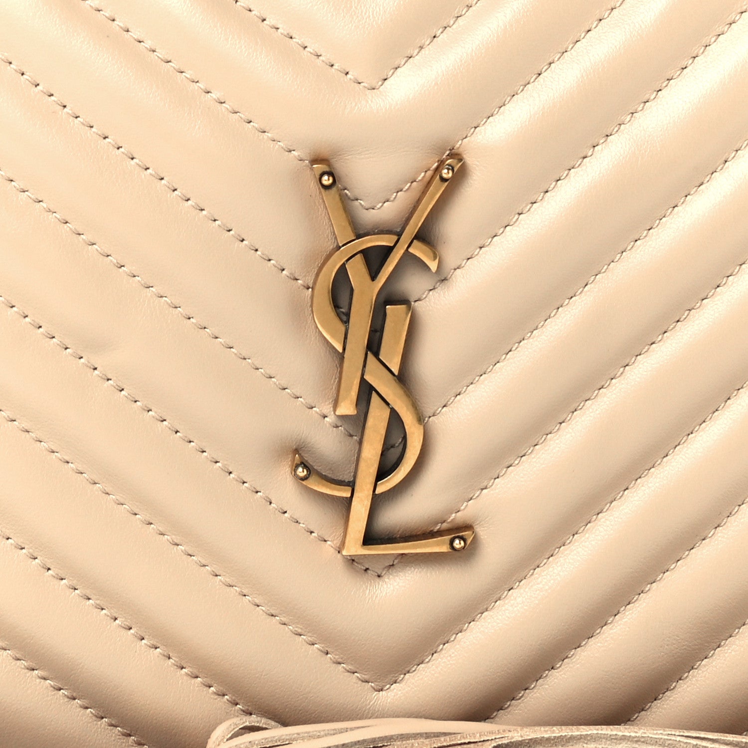Saint Laurent Calfskin Matelasse Monogram Lou Camera Bag Ivory Natural 7 of 9