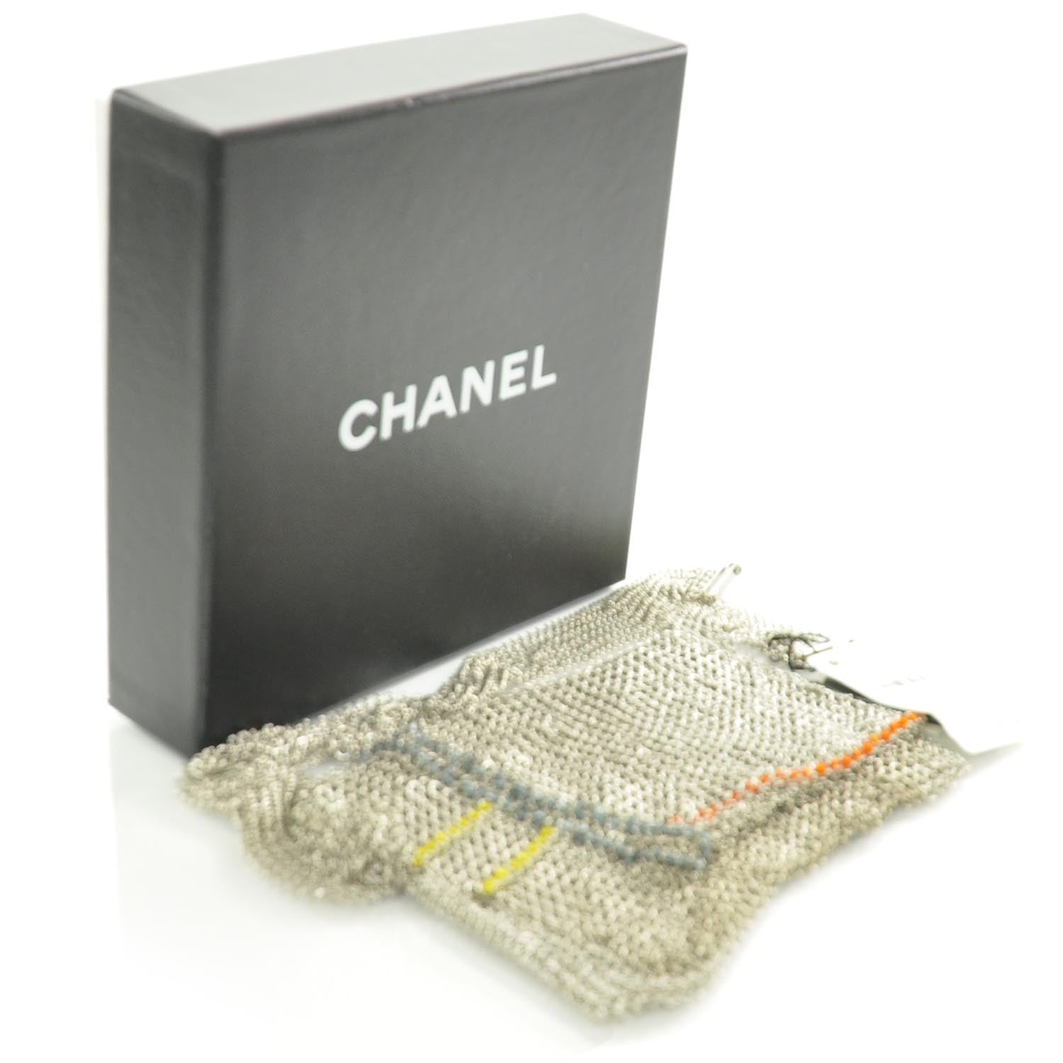 Chanel Mesh Chain Pouch Belt Silver 34 3 of 5