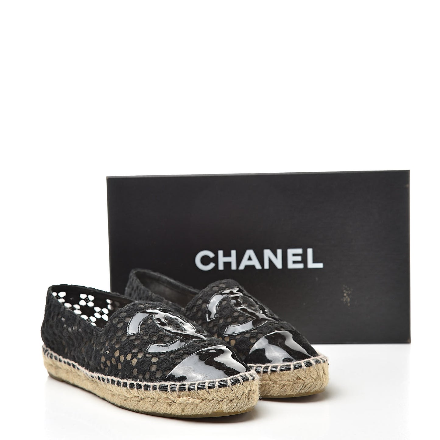 Lace Patent CC Espadrilles 37 Black