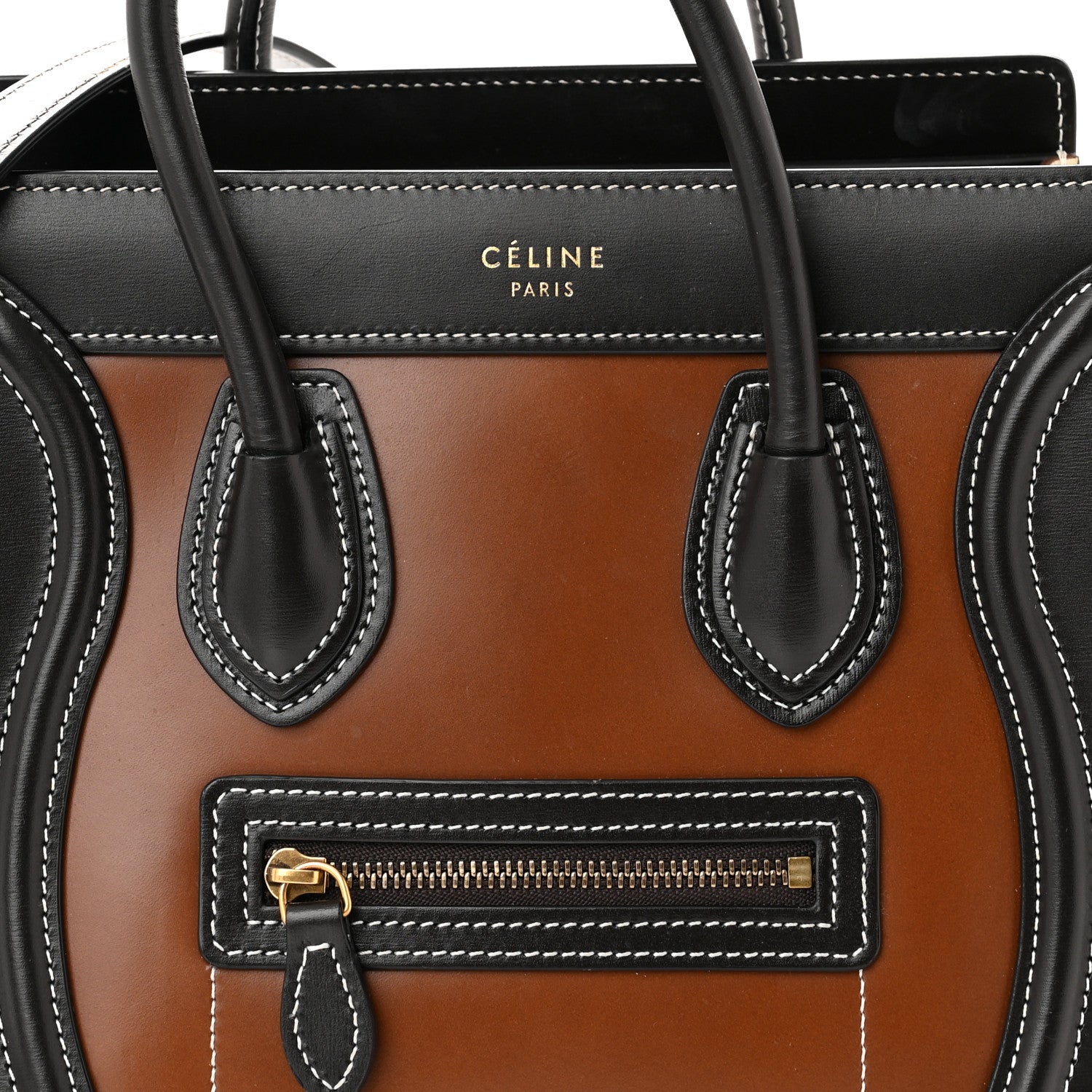 Celine Smooth Calfskin Nano Tri-Color Luggage Chestnut 8 of 15