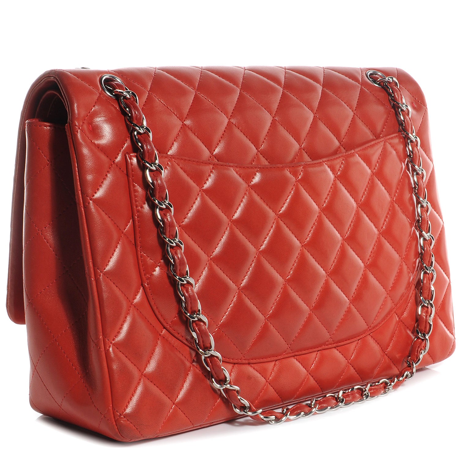 Chanel Lambskin Quilted Maxi Single Flap Red 3 of 7