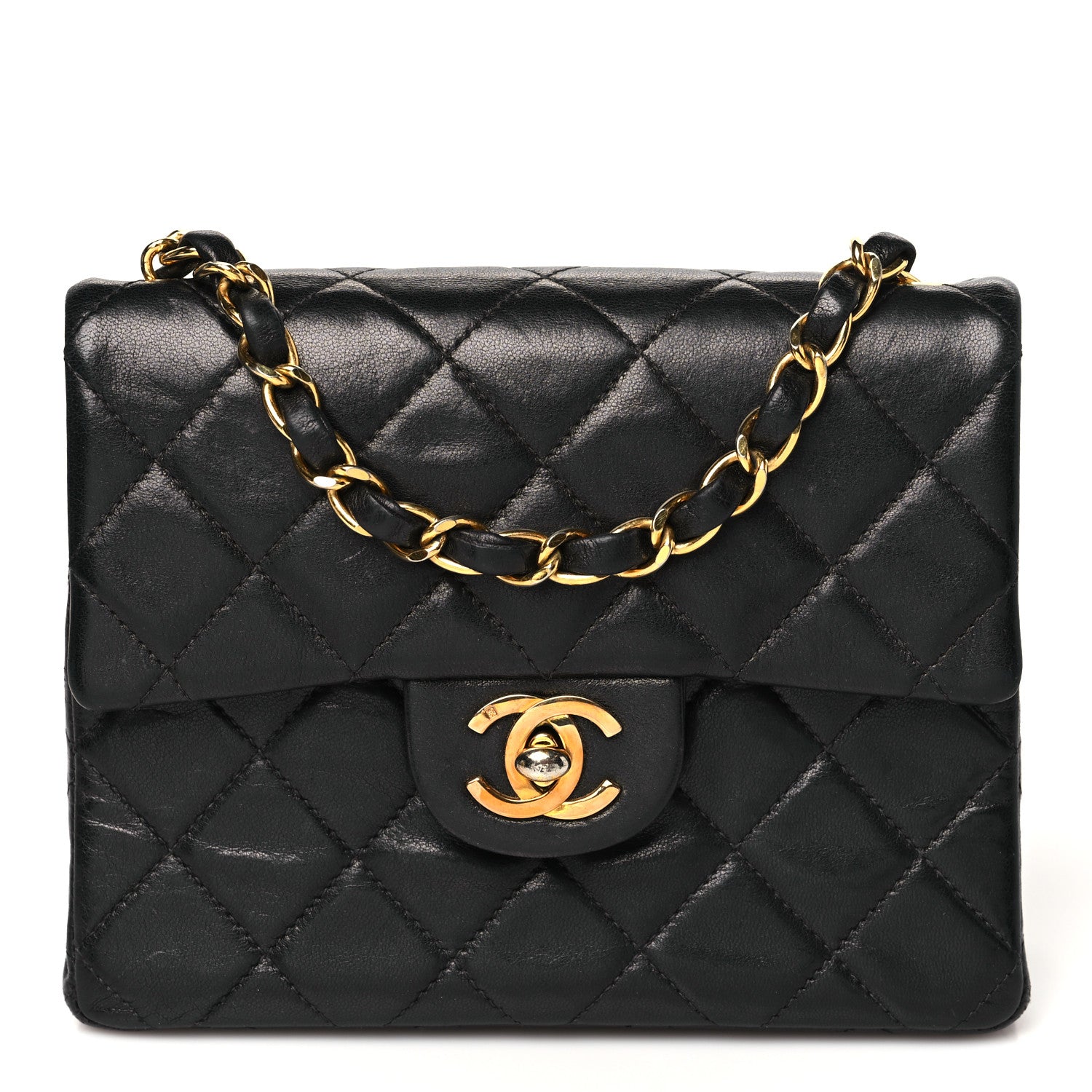 Chanel Lambskin Quilted Mini Square Flap Bag Black 1 of 13