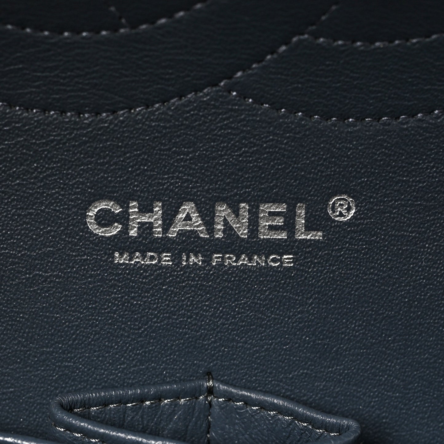 Caviar Quilted Jumbo Double Flap Grey