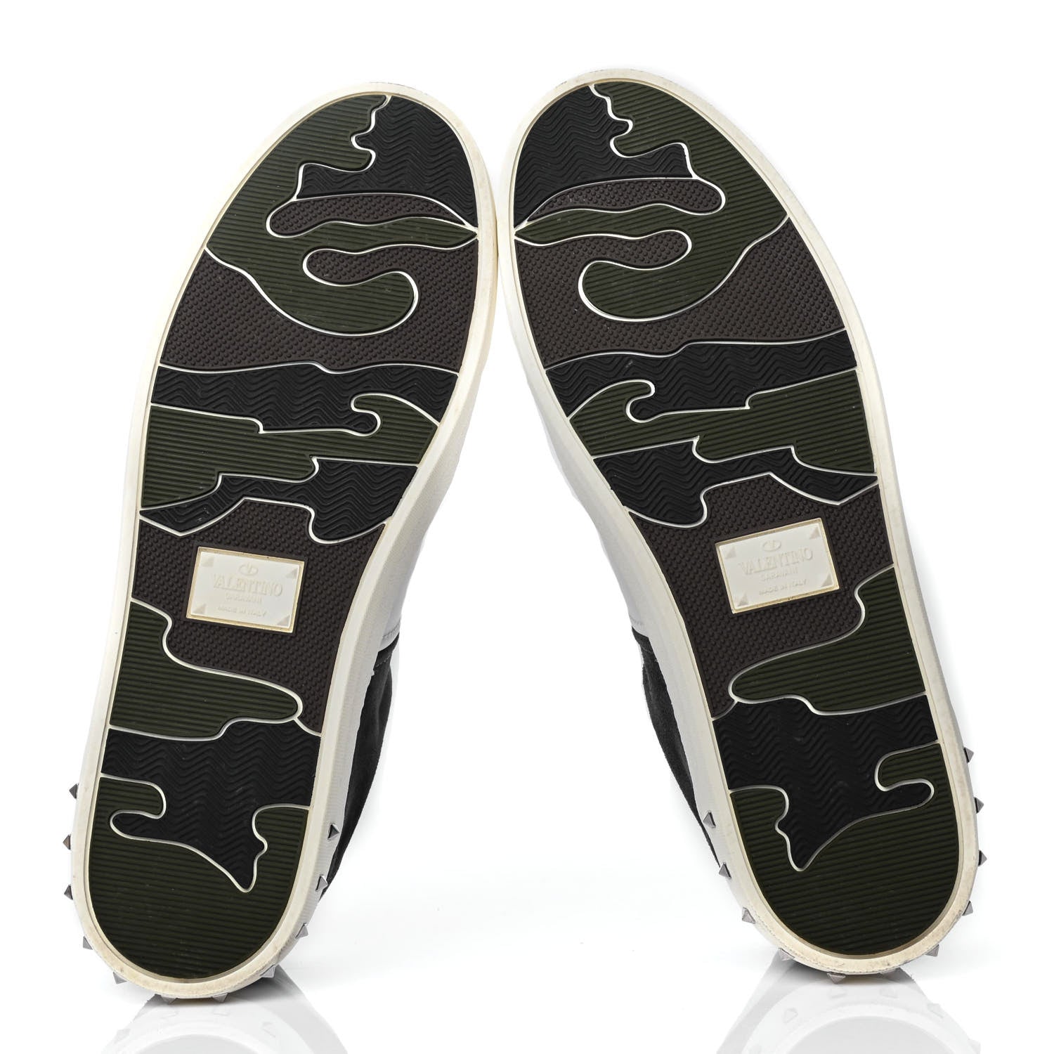 Valentino Garavani Suede Calfskin Mens Rockstud Flycrew Sneakers 43 Navy White 4 of 4
