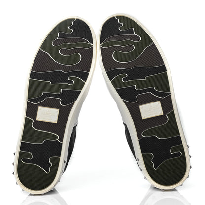 Valentino Garavani Suede Calfskin Mens Rockstud Flycrew Sneakers 43 Navy White 4 of 4