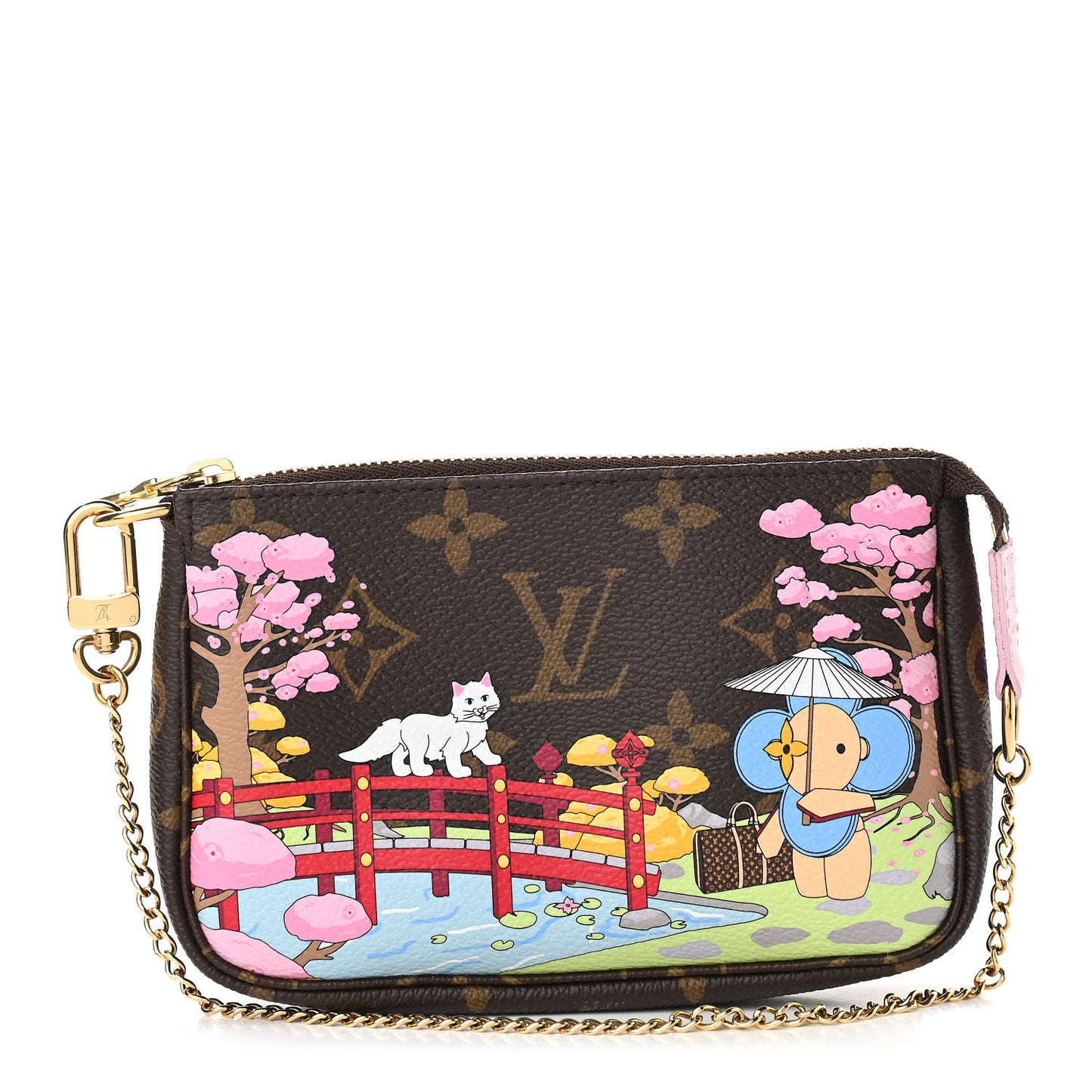 Monogram 2021 Christmas Animation Japanese Garden Mini Pochette Accessories Wisteria Pink