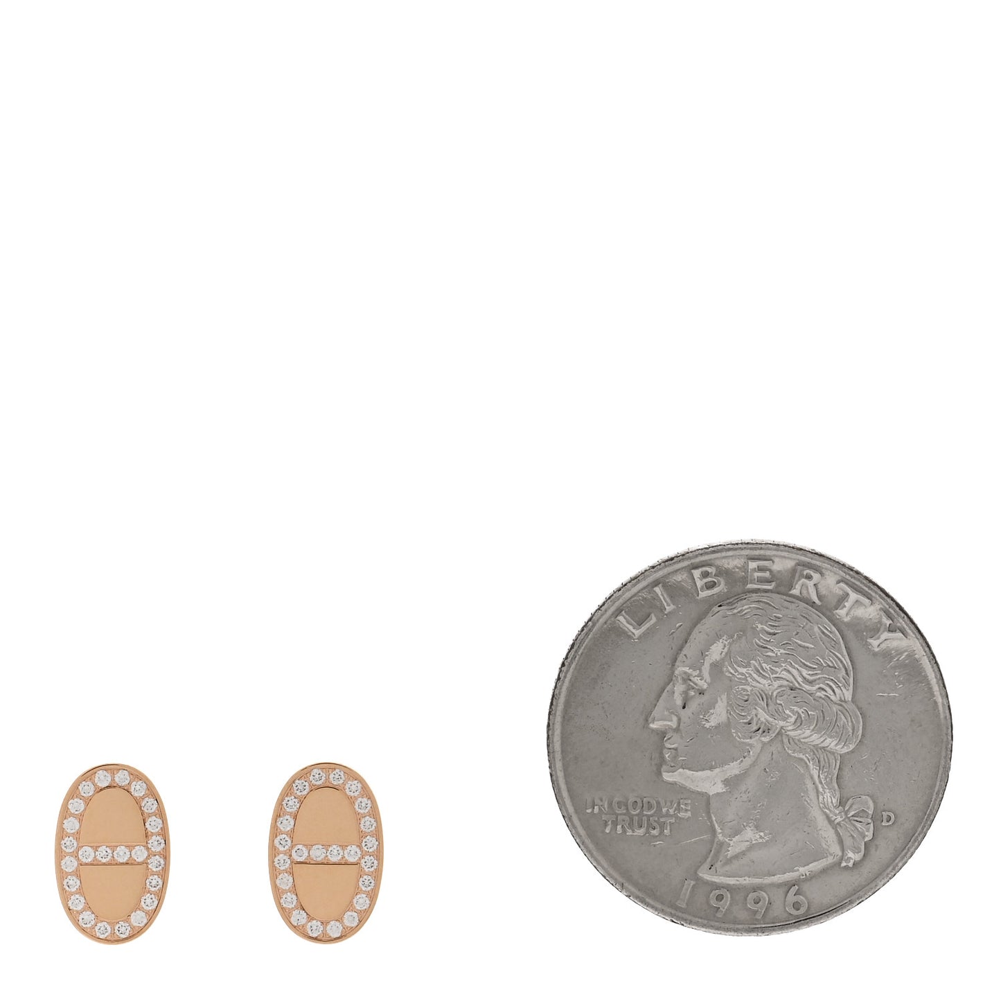 18K Rose Gold Diamond Chaine d'Ancre Contour Stud Earrings