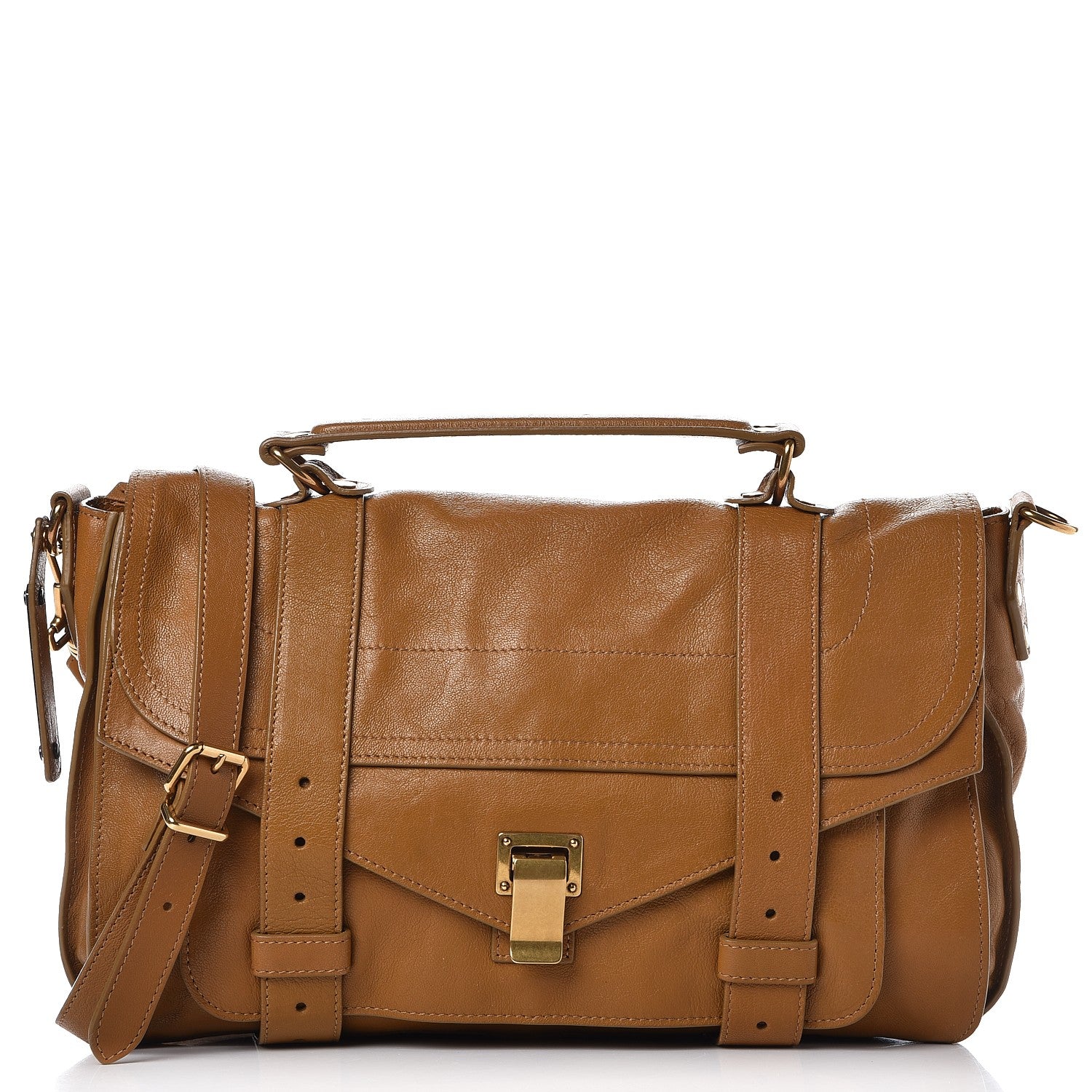 Proenza Schouler Lambskin Medium PS1 Satchel Curry 1 of 8