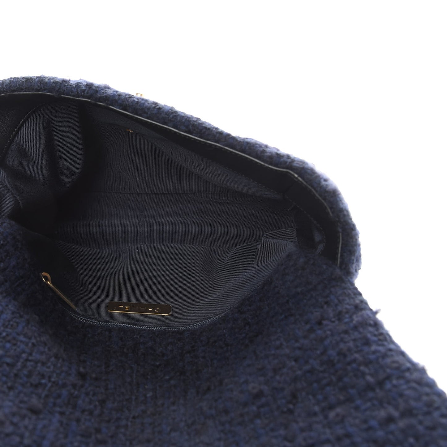 Tweed Quilted Large 19 Flap Navy Blue