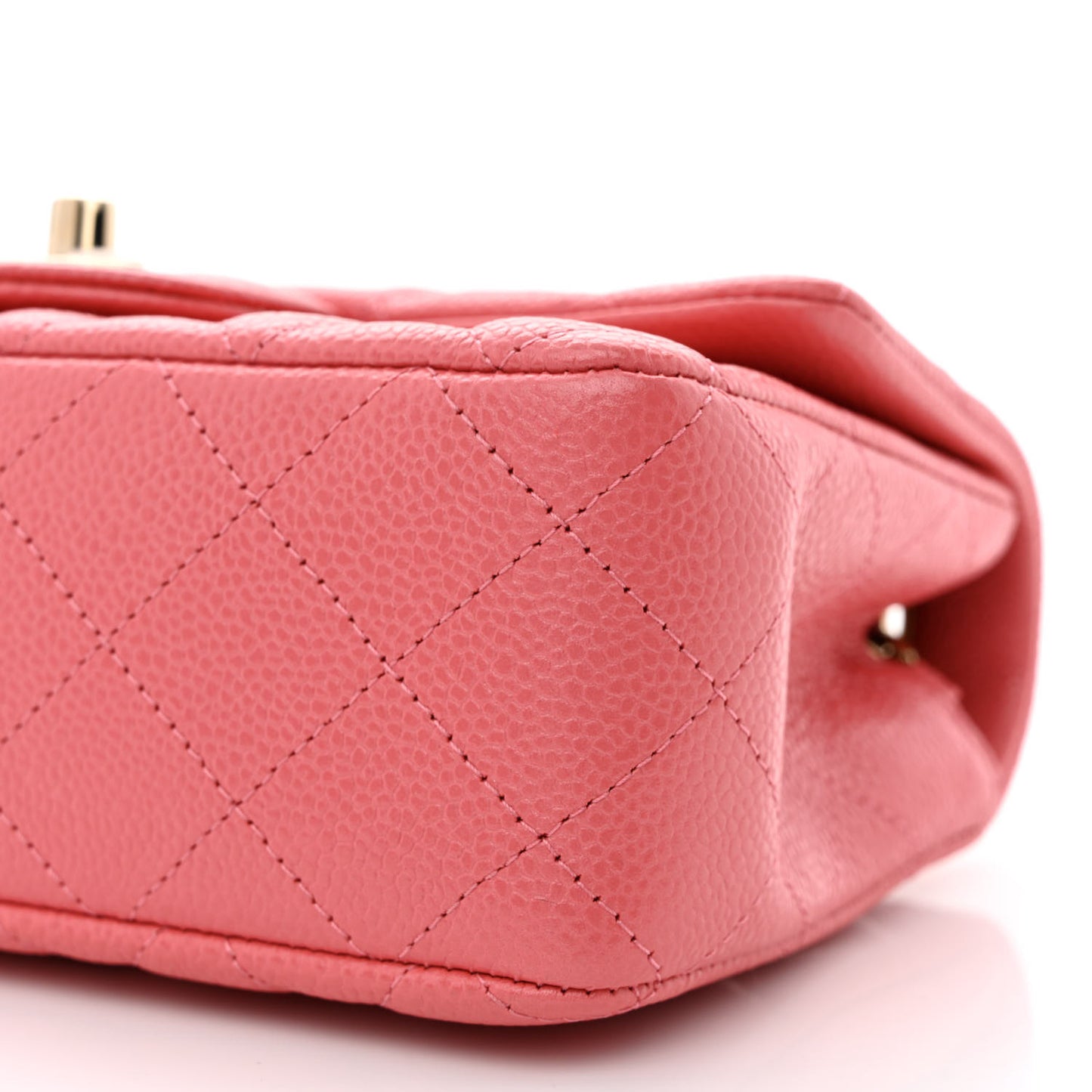 Caviar Quilted Mini Rectangular Flap Dark Pink