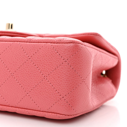 Chanel Caviar Quilted Mini Rectangular Flap Dark Pink 10 of 13