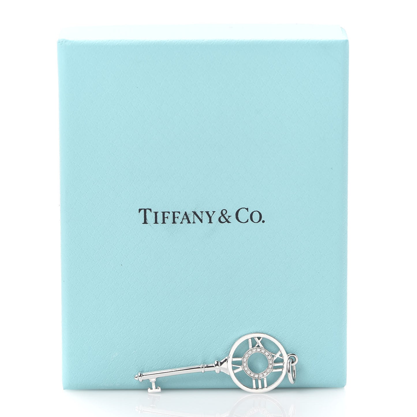 18K White Gold Diamond Atlas Key Pendant