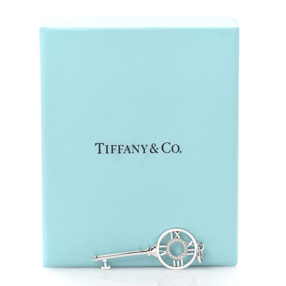 Tiffany 18K White Gold Diamond Atlas Key Pendant 4 of 4