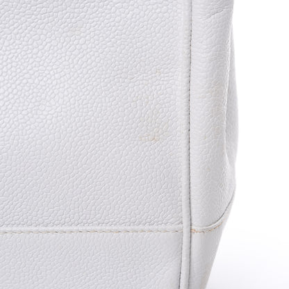 Chanel Caviar Logo Shoulder Bag White 11 of 16