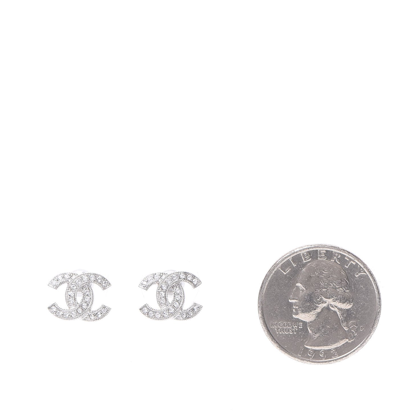 Crystal Timeless CC Earrings Silver