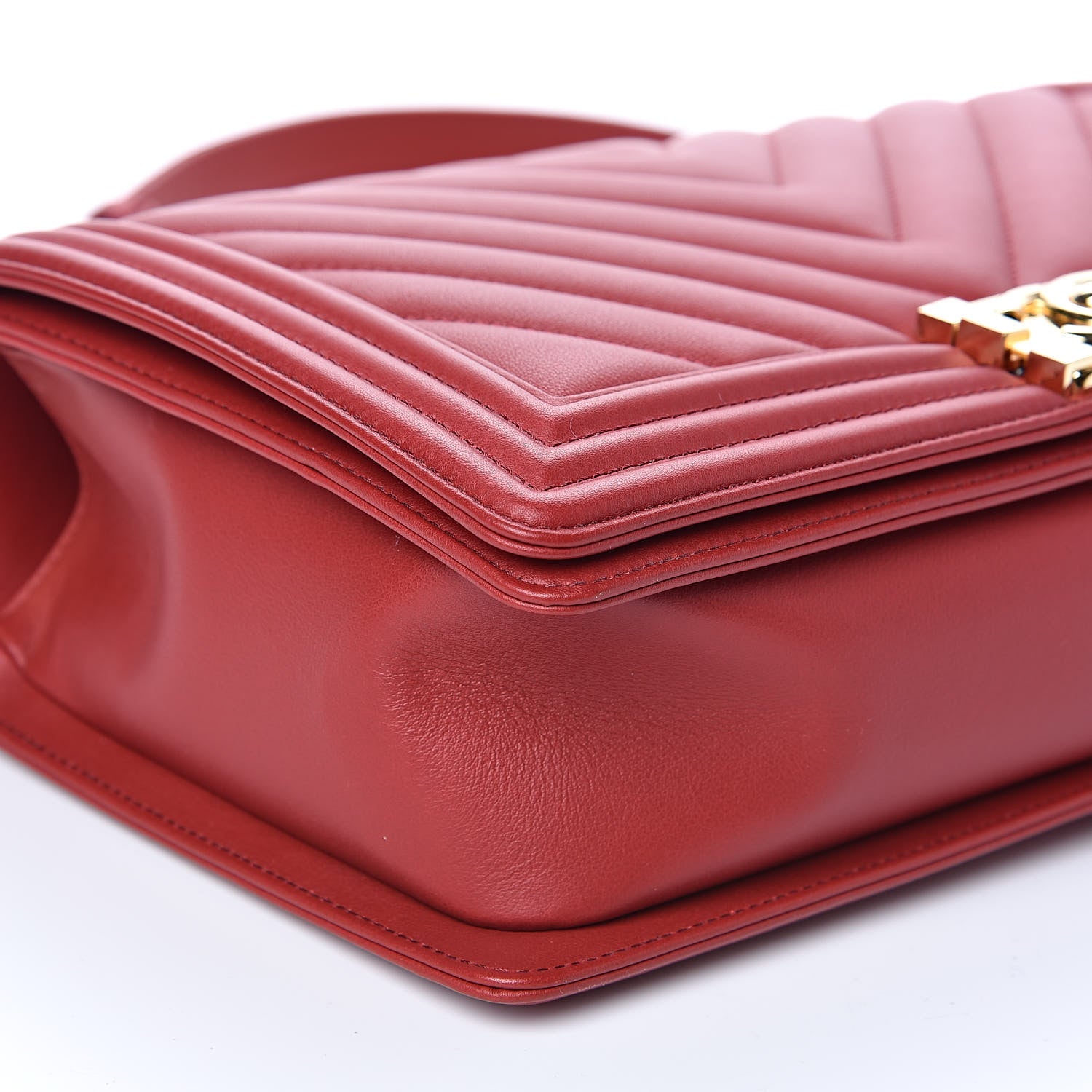 Chanel Calfskin Chevron Quilted New Medium Boy Flap Red 8 of 11