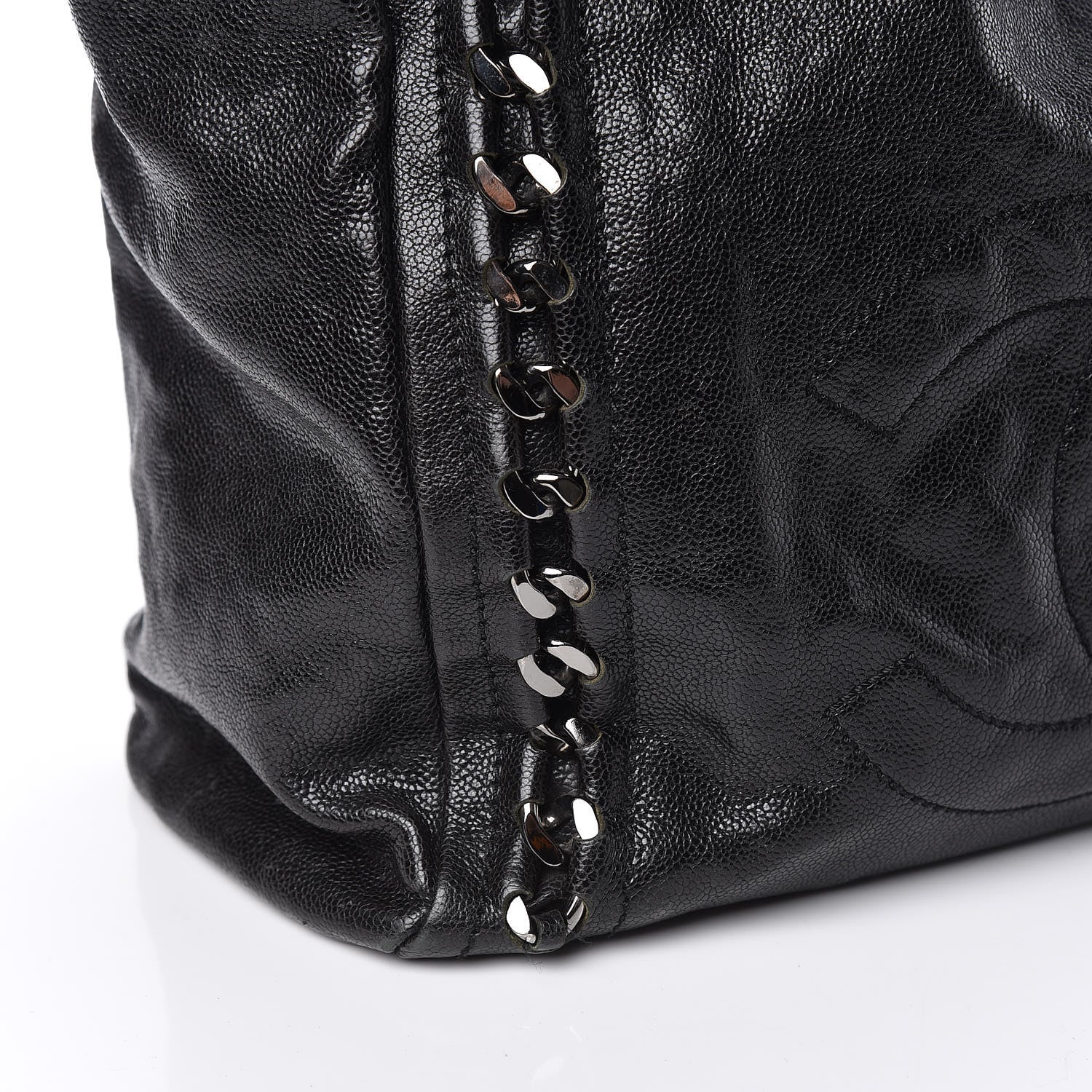 Chanel Glazed Calfskin Large Modern Chain Tote Black 16 of 27