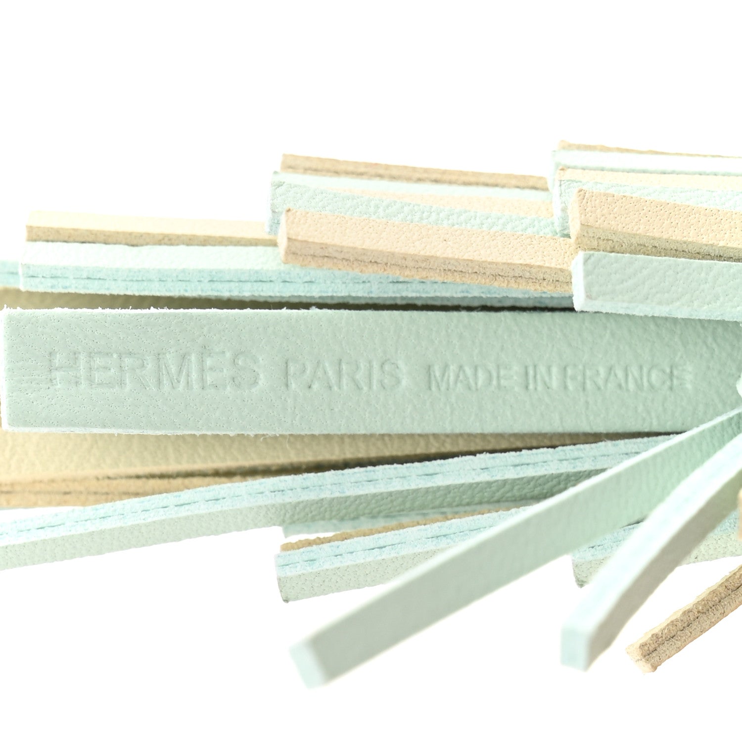 Hermes Milo Lambskin Epsom Chouette Bag Charm Vert Peppermint Clé Feu Rouge H White Black 3 of 5