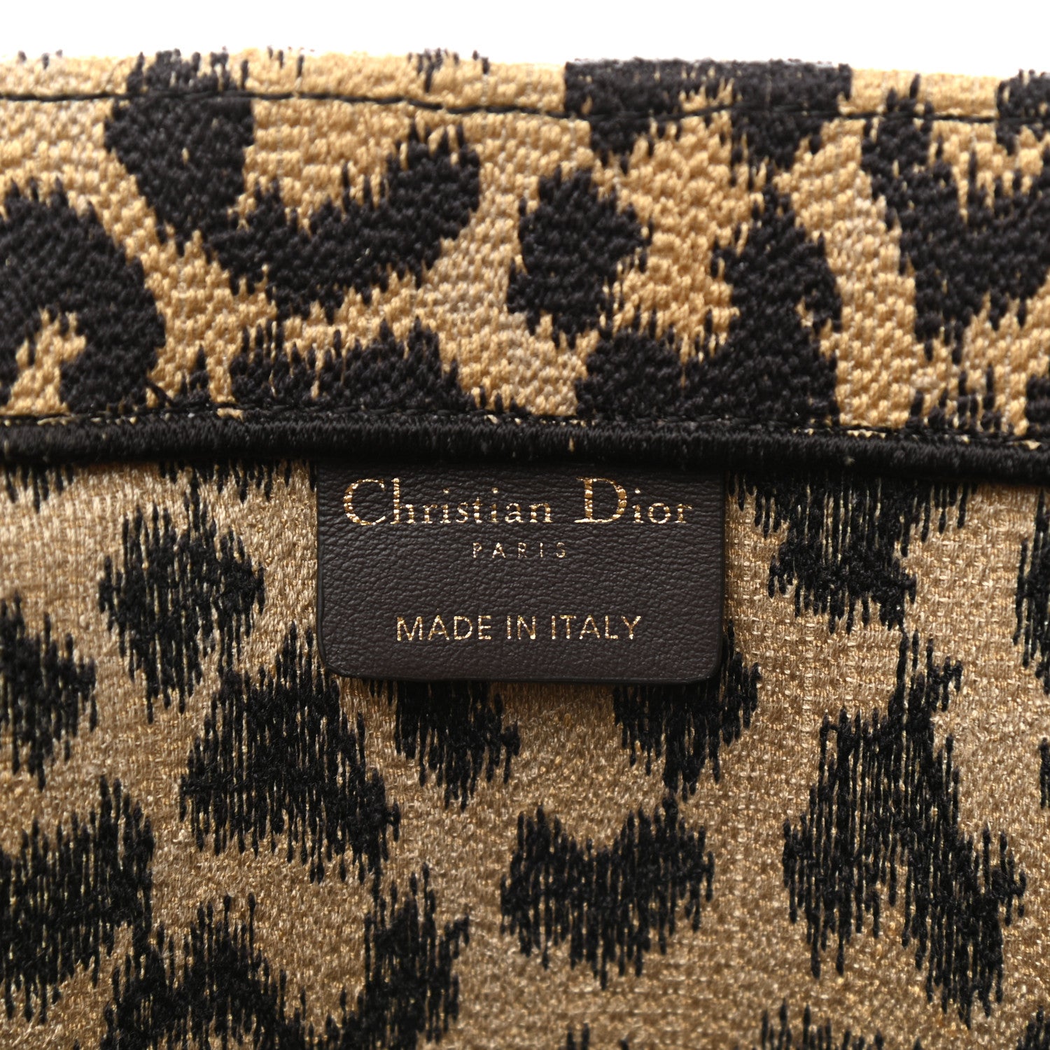 Christian Dior Canvas Mizza Embroidered Large Leopard Book Tote Beige 6 of 9