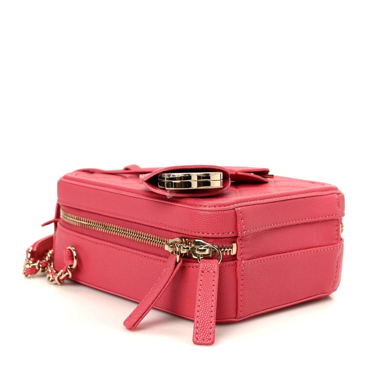 Chanel Caviar Quilted CC North South Filigree Vanity Case Pink 4 of 11