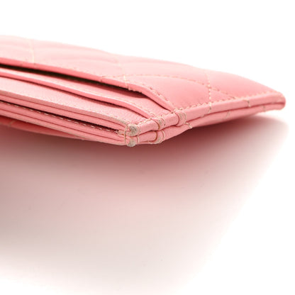 Chanel Lambskin Quilted Card Holder Pink 12 of 17