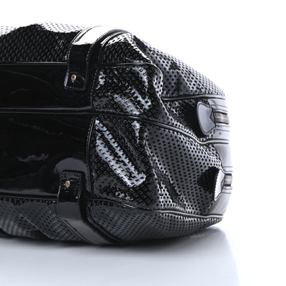 Burberry Prorsum Perforated Patent Calfskin Knight Satchel Black 12 of 15