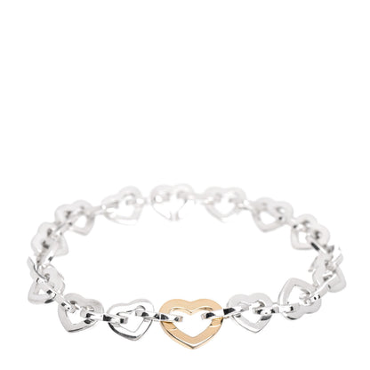 Tiffany Sterling Silver 18K Yellow Gold Heart Links Bracelet 1 of 4
