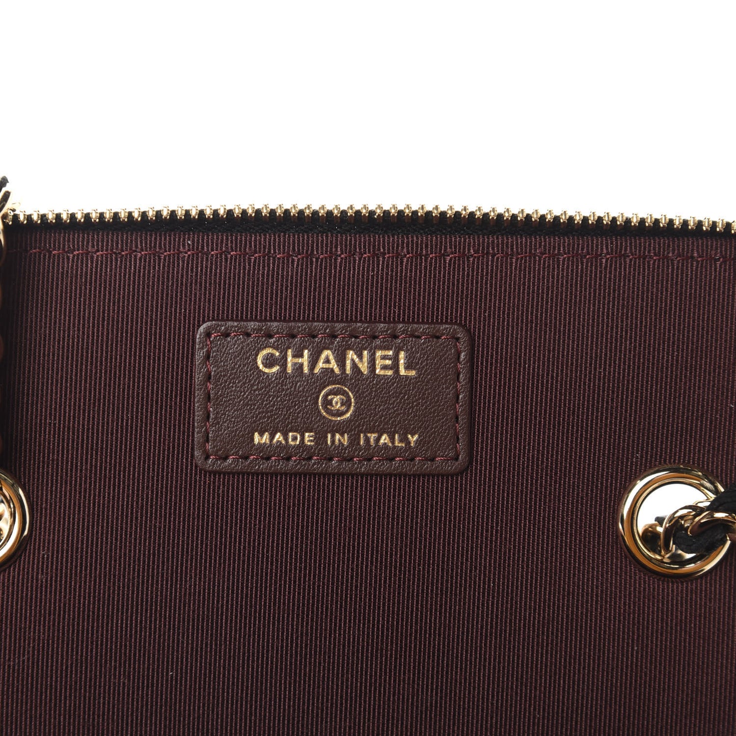 Lambskin Quilted Small Vanity Case With Chain Black