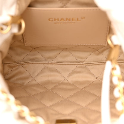 Chanel Shiny Calfskin Quilted Mini Chanel 22 White 5 of 11
