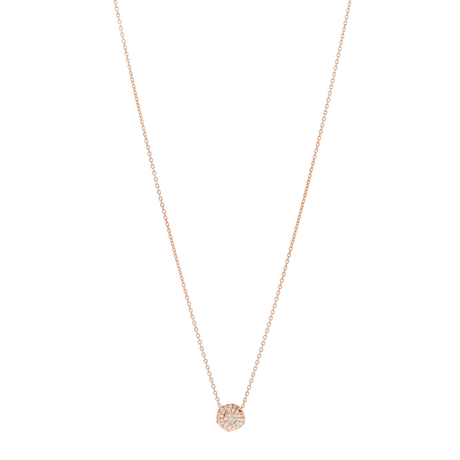 Christian Dior 18K Rose Gold Diamond Small Rose Couture Pave Pendant Necklace 1 of 6