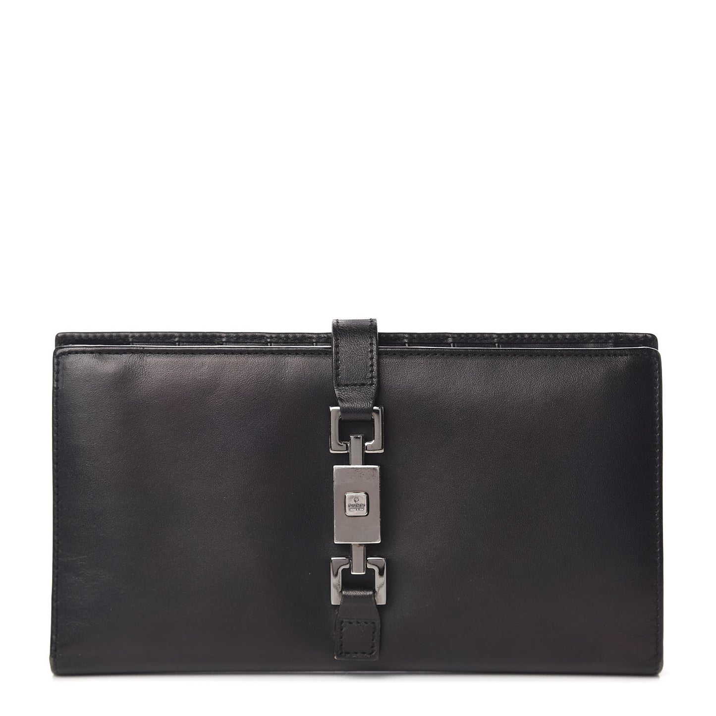 Smooth Calfskin Continental Bardot Wallet Black