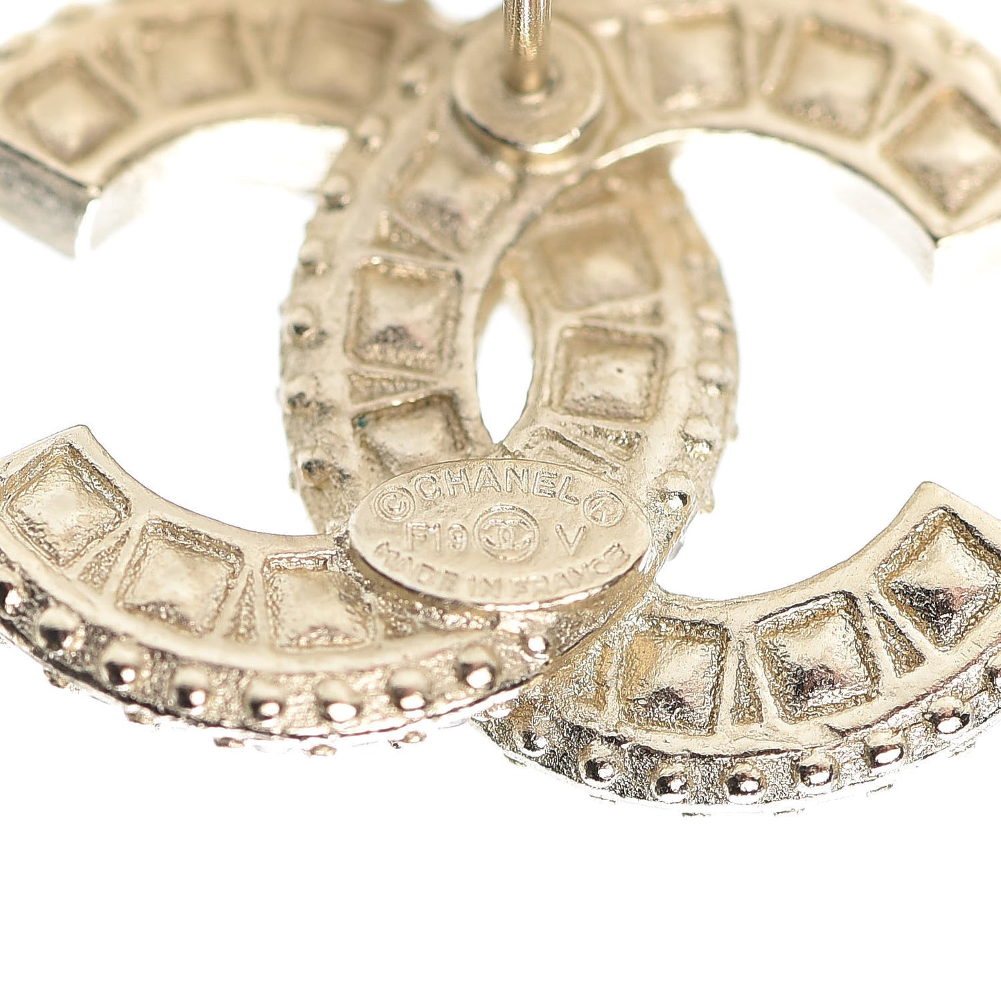 Crystal CC Earrings Light Gold