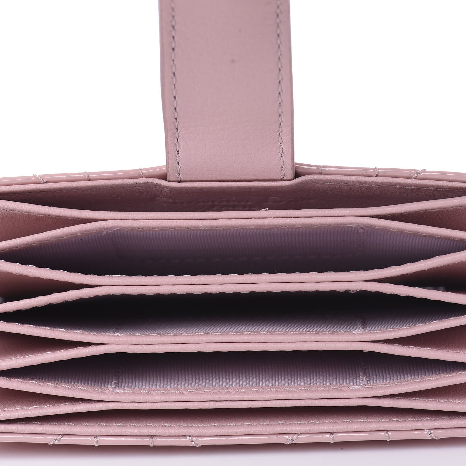 Christian Dior Patent Cannage Lady Dior 5-Gusset Card Holder Rose Clair 4 of 8