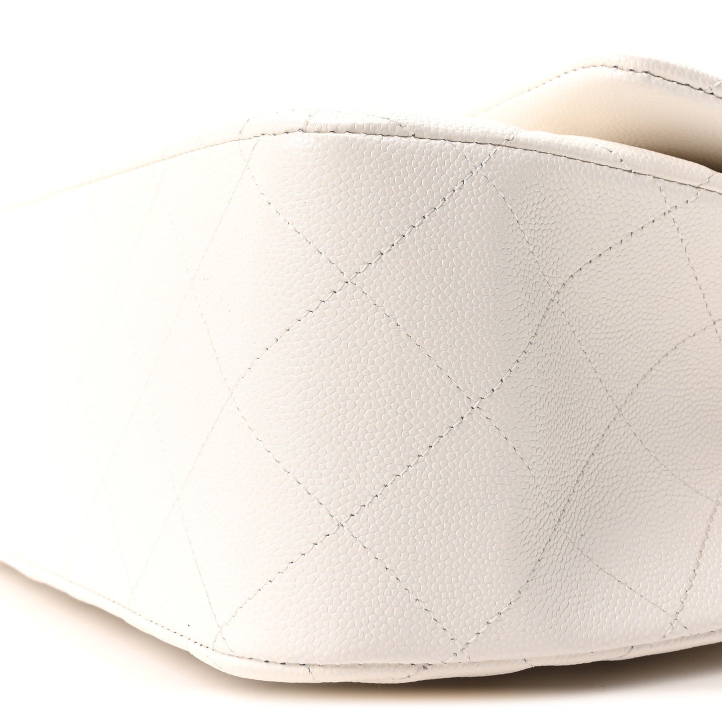 Caviar Quilted Jumbo Double Flap White