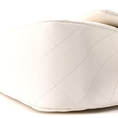 Chanel Caviar Quilted Jumbo Double Flap White 10 of 10