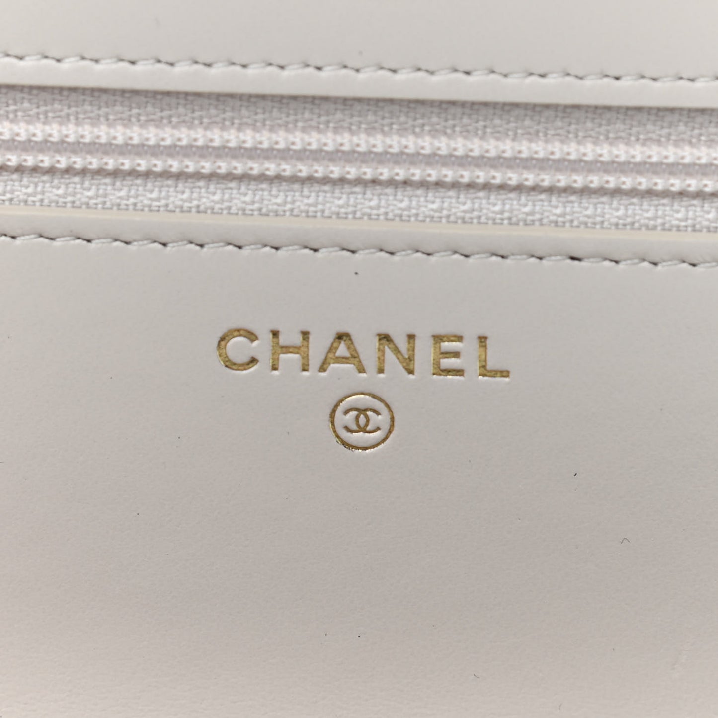 Lambskin Quilted Chain Around Wallet On Chain WOC Beige
