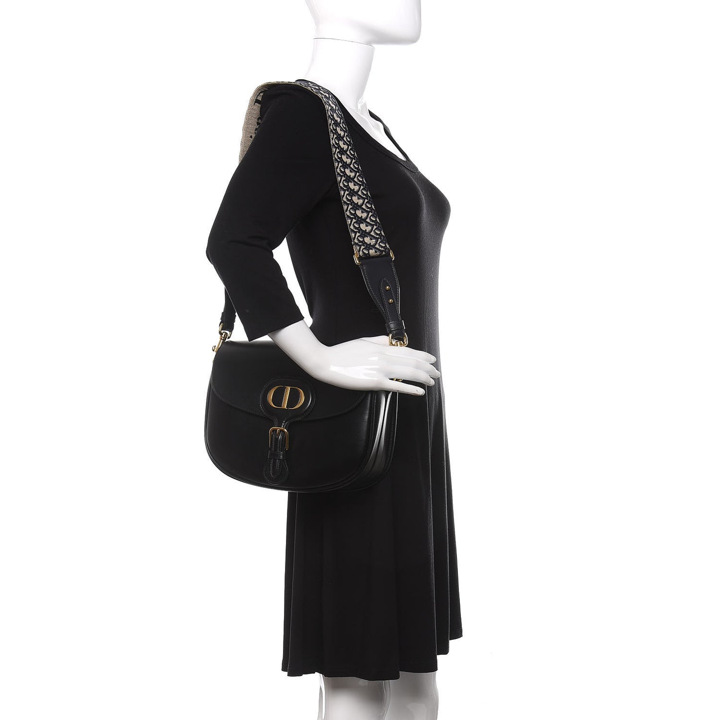 Box Calfskin Large Bobby Flap Black