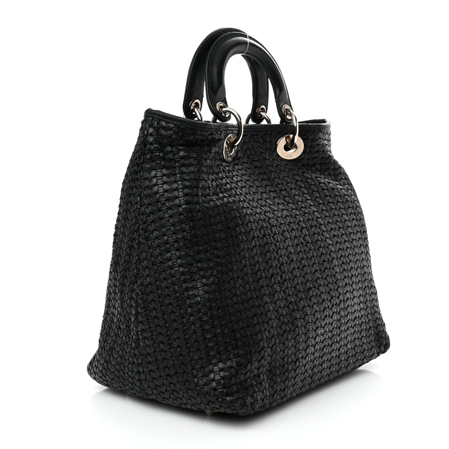 Christian Dior Lambskin Woven Dior Tote Black 3 of 10