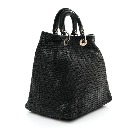 Christian Dior Lambskin Woven Dior Tote Black 3 of 10