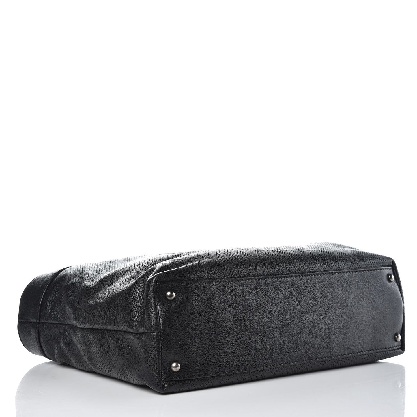 Goatskin Perforated Large CC Tote Black