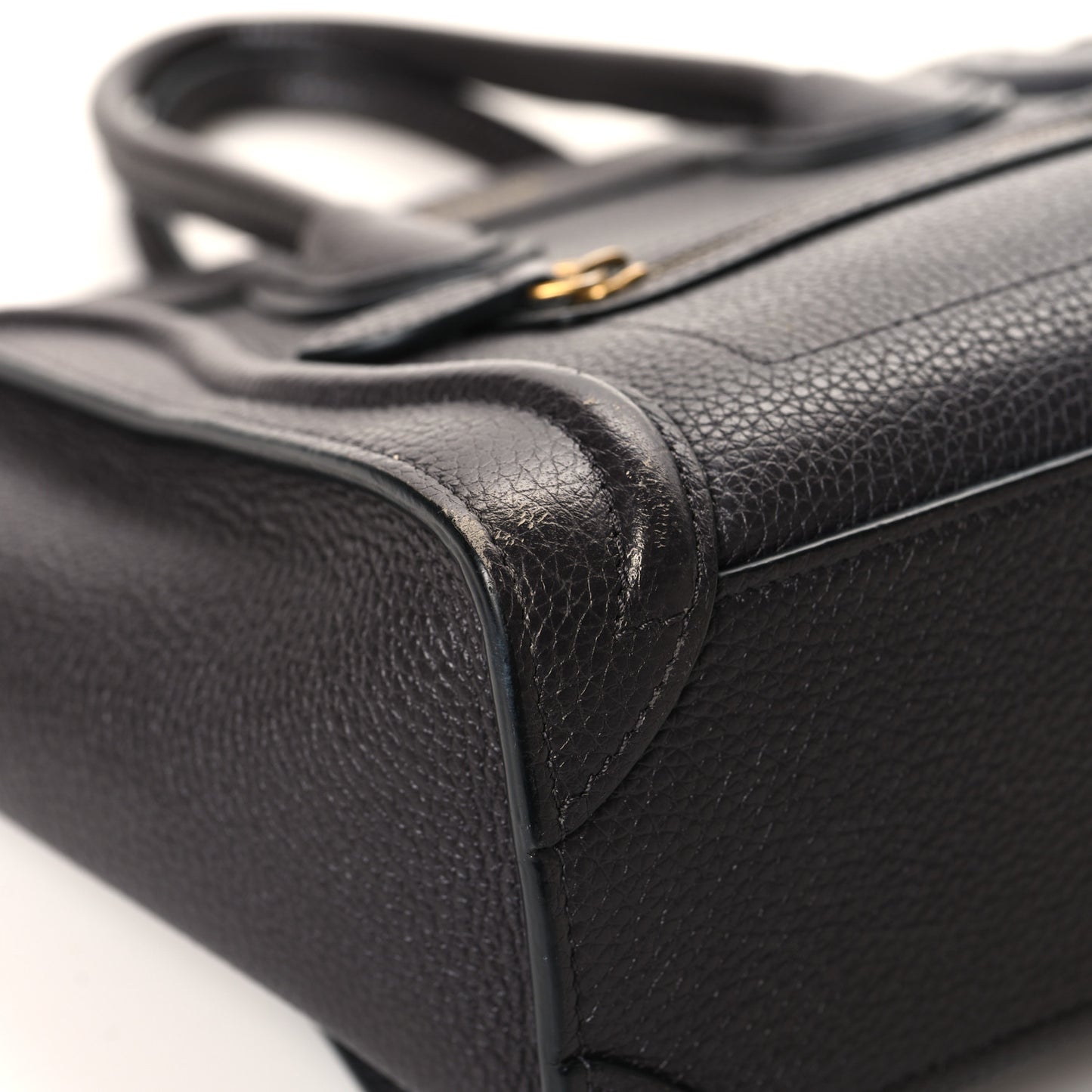 Drummed Calfskin Nano Luggage Liquorice