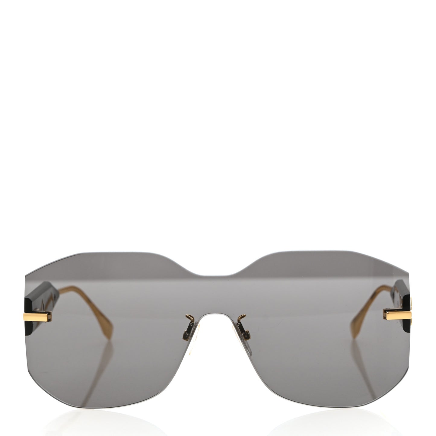 Acetate Metal Fendigraphy Shield Sunglasses FE 40067U Black Gold