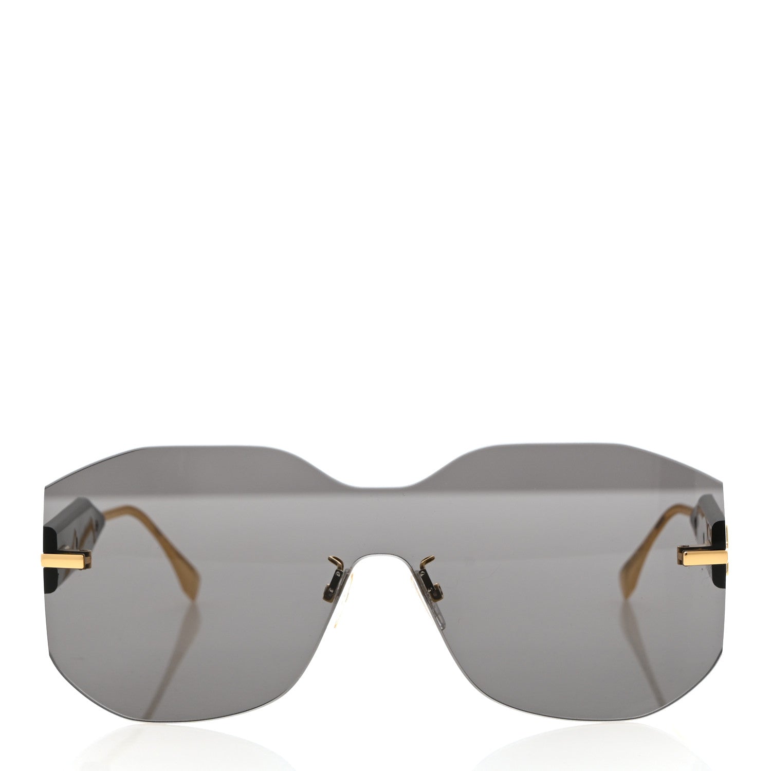 Fendi Acetate Metal Fendigraphy Shield Sunglasses FE 40067U Black Gold 2 of 7