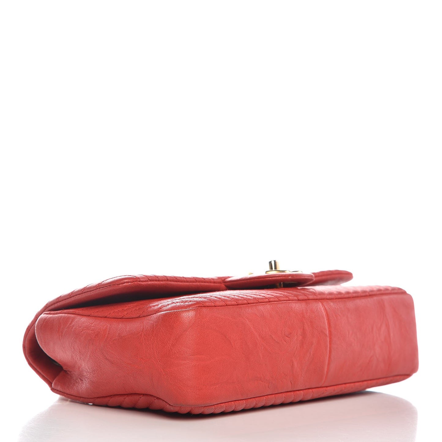 Calfskin Surpique Chevron Medium Flap Red